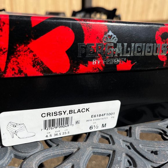 Fergalicious Booties Crissy Black Size 6.5 M - Picture 2 of 5